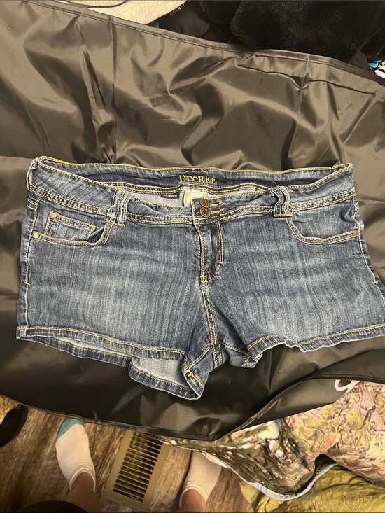 Decree Pants - Decree Blue Denim Low-Rise Jean Shorts